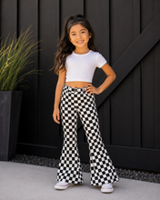 Load image into Gallery viewer, Black Checkered Flare Jeans