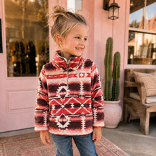 Load image into Gallery viewer, Pink Aztec Sherpa Pullover