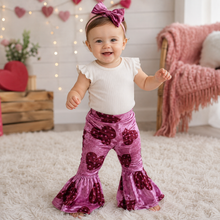 Load image into Gallery viewer, Pink Velvet Bell Bottoms