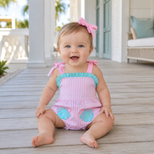 Load image into Gallery viewer, Pink Seashells Bubble Romper