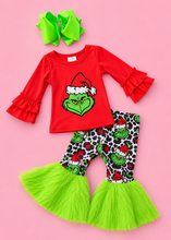 Load image into Gallery viewer, Grinch Fur Bell Set