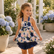Load image into Gallery viewer, Blue Roses Shorts Set