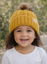 Load image into Gallery viewer, KIDS Fuzzy Lined Fur Pom Beanie