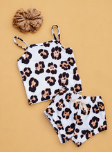 Load image into Gallery viewer, White Leopard Shorties Set