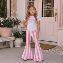 Load image into Gallery viewer, Pink Stripes Bell Bottom Flare Jeans