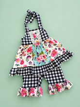 Load image into Gallery viewer, Floral Gingham Capri Set