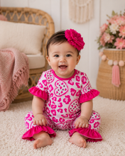 Load image into Gallery viewer, Leopard &amp; Hearts Romper