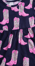 Load image into Gallery viewer, Pink Leopard Cowgirl Boots Dress