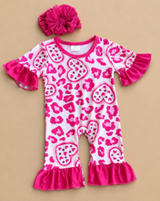 Load image into Gallery viewer, Leopard &amp; Hearts Romper