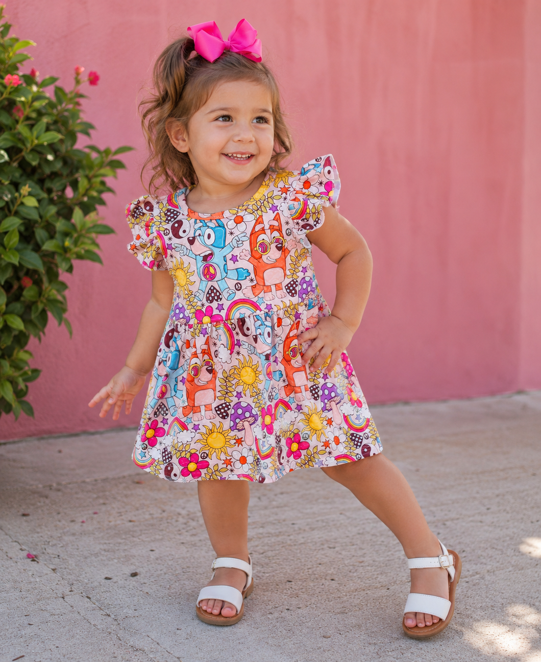 bluey dress toddler Down Under Pups Baby Girl, Little Girl Made With Licensed Fabric This adorable outfit includes a soft and comfortable dress and a headband with Bluey ears Bluey Bingo Little Girls Dress
