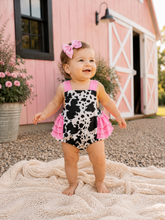 Load image into Gallery viewer, Cow Bubble Romper