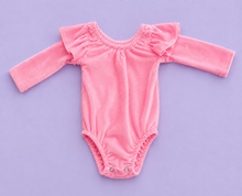 Load image into Gallery viewer, Pink Velour Bodysuit