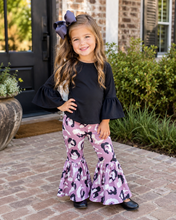 Load image into Gallery viewer, Grey Leopard Bell Bottom Set