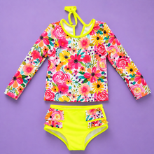Load image into Gallery viewer, Floral Rash Guard Swimsuit