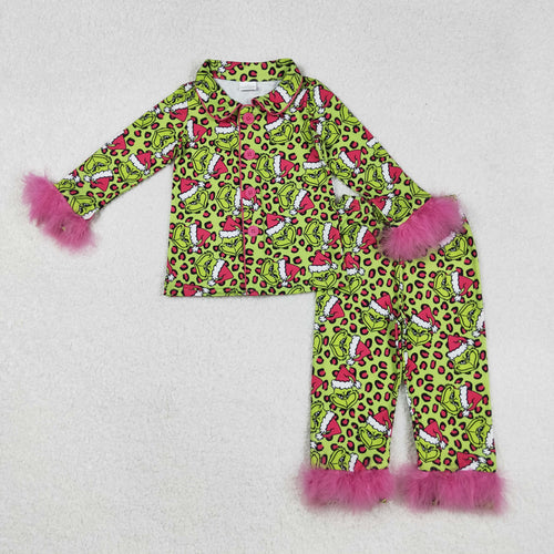 Leopard Grinch Fur Pajama Set