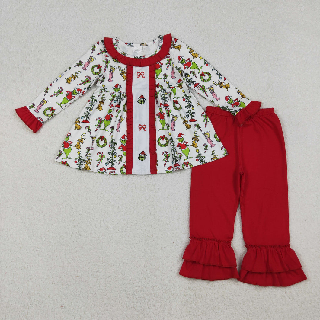 Grinch Ruffle Pants Set