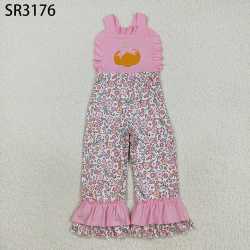 Floral Pumpkin Overalls