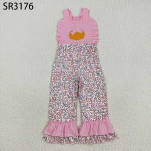 Floral Pumpkin Overalls