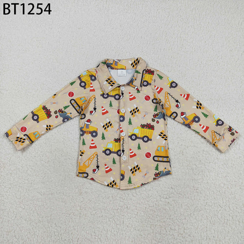 Christmas Construction Button Up Shirt