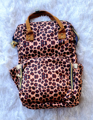 Leopard Backpack Diaper Bag