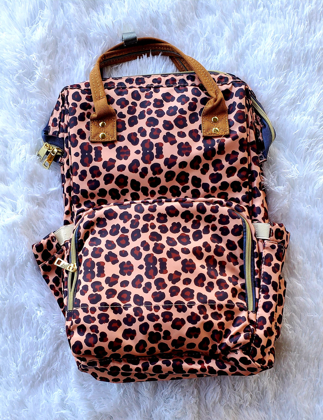 Leopard Backpack Diaper Bag