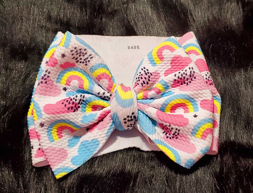Rainbow Clouds Bow Wrap