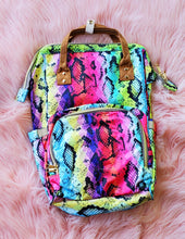 Load image into Gallery viewer, Bright Snake Backpack Diaper Bag