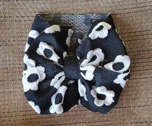 Black and White Flower Bow