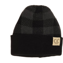 Load image into Gallery viewer, C.C. BABY Buffalo Plaid Cuff Beanie