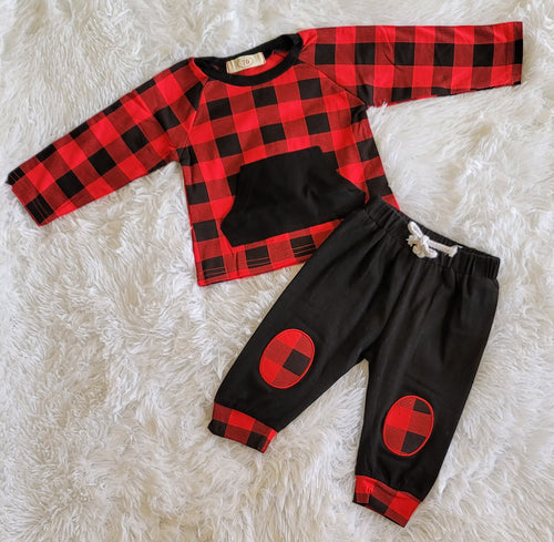 Buffalo Plaid Jogger Set