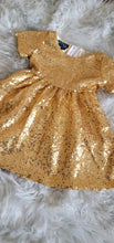 Load image into Gallery viewer, Gold Sequin Dress