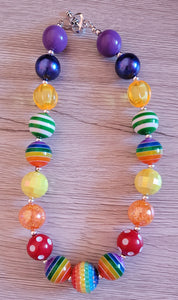 Rainbow Stripe Bubblegum Necklace