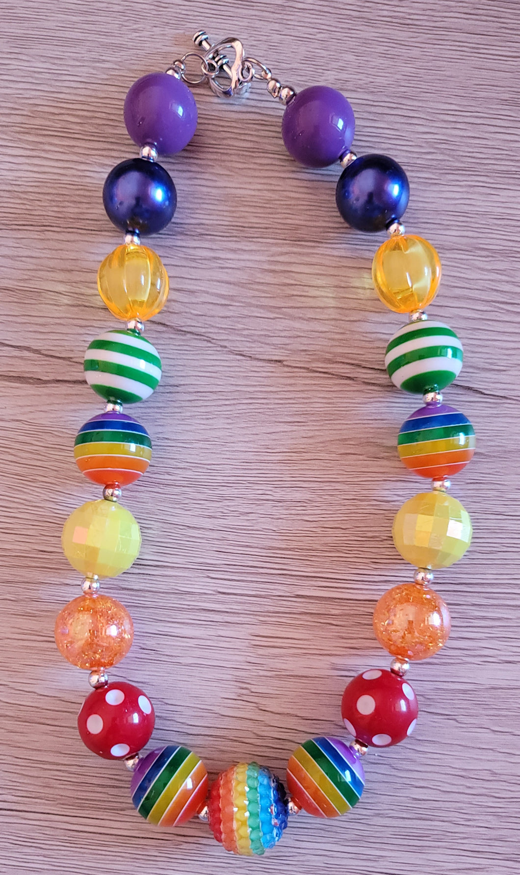 Rainbow Stripe Bubblegum Necklace