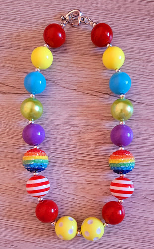 Red Stripe Bubblegum Necklace