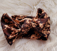 Load image into Gallery viewer, Cow Hide Knot Headwrap Bow