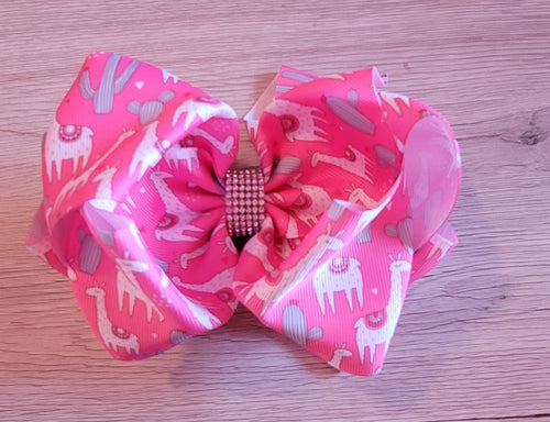 Pink Llama & Cactus Bow