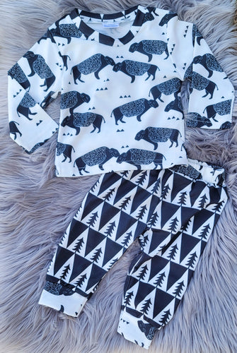Black Buffalo Pants Set