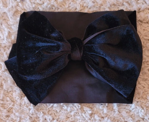 Black Velvet Headwrap Bow