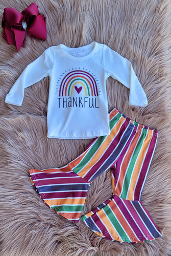 Thankful Striped Bell Bottom Set