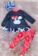 Load image into Gallery viewer, Red Bandana Cow Legging Set
