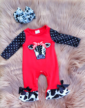 Load image into Gallery viewer, Bandana Cow Romper