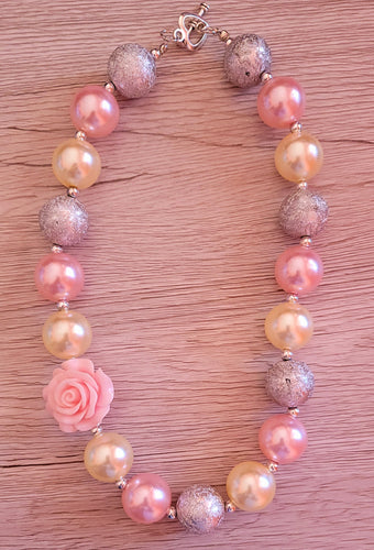 Pink Rose Necklace