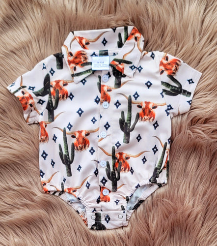 Longhorn & Cactus Onesie