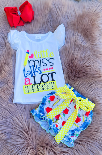 Talks A Lot Shorts Set