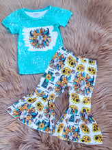 Load image into Gallery viewer, Skull &amp; Sunflower Bell Bottom Set
