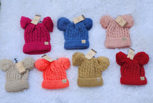 Load image into Gallery viewer, Kids Solid Double CC Pom Beanie