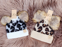 Load image into Gallery viewer, Baby Fuzzy Leopard Double Pom C.C Beanie