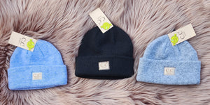 Baby Soft Ribbed Leather Patch C.C Beanie