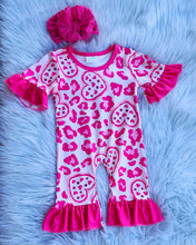 Load image into Gallery viewer, Leopard &amp; Hearts Romper