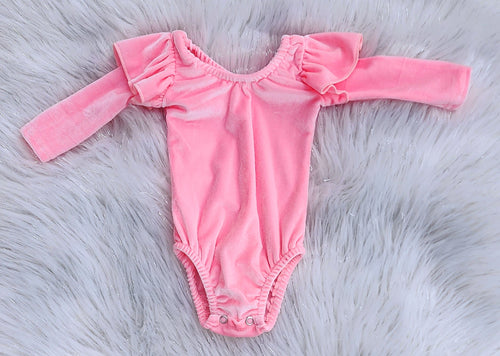 Pink Velour Bodysuit